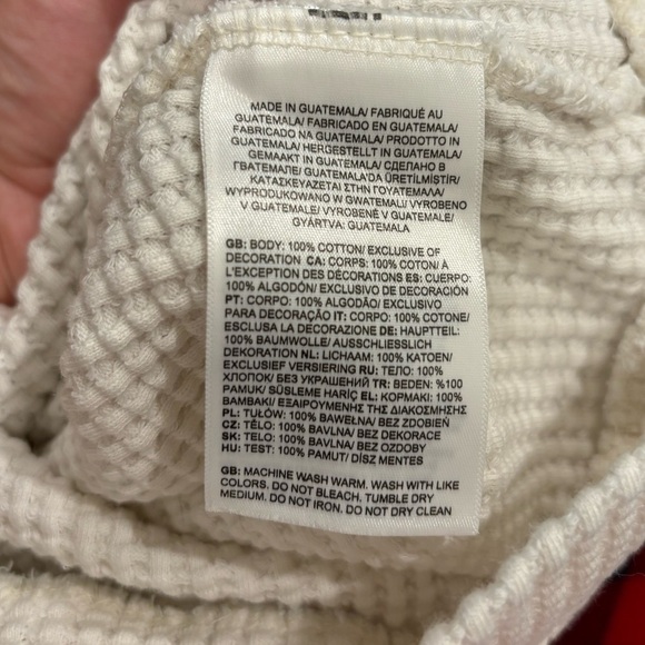 The North Face Chabot Mock Neck Long Sleeve Waffle Sweater White Ivory Small - Picture 7 of 7